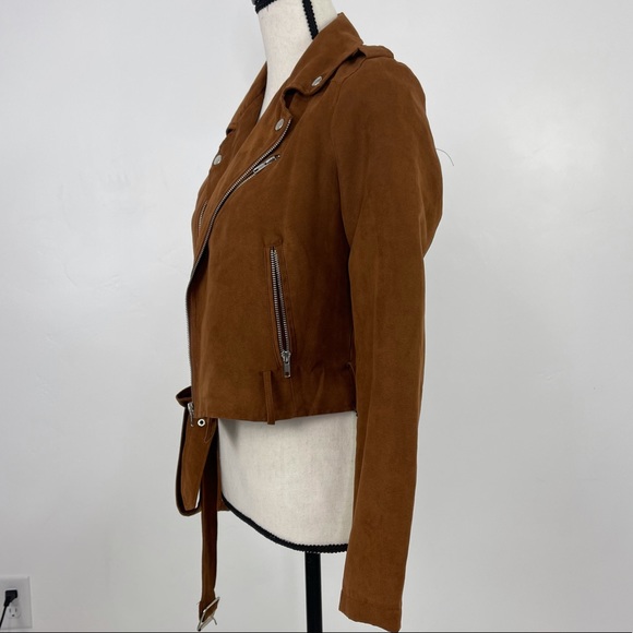 Pre-loved Faux Suede Charlotte Russe Small Jacket- Rust Color - Picture 3 of 6